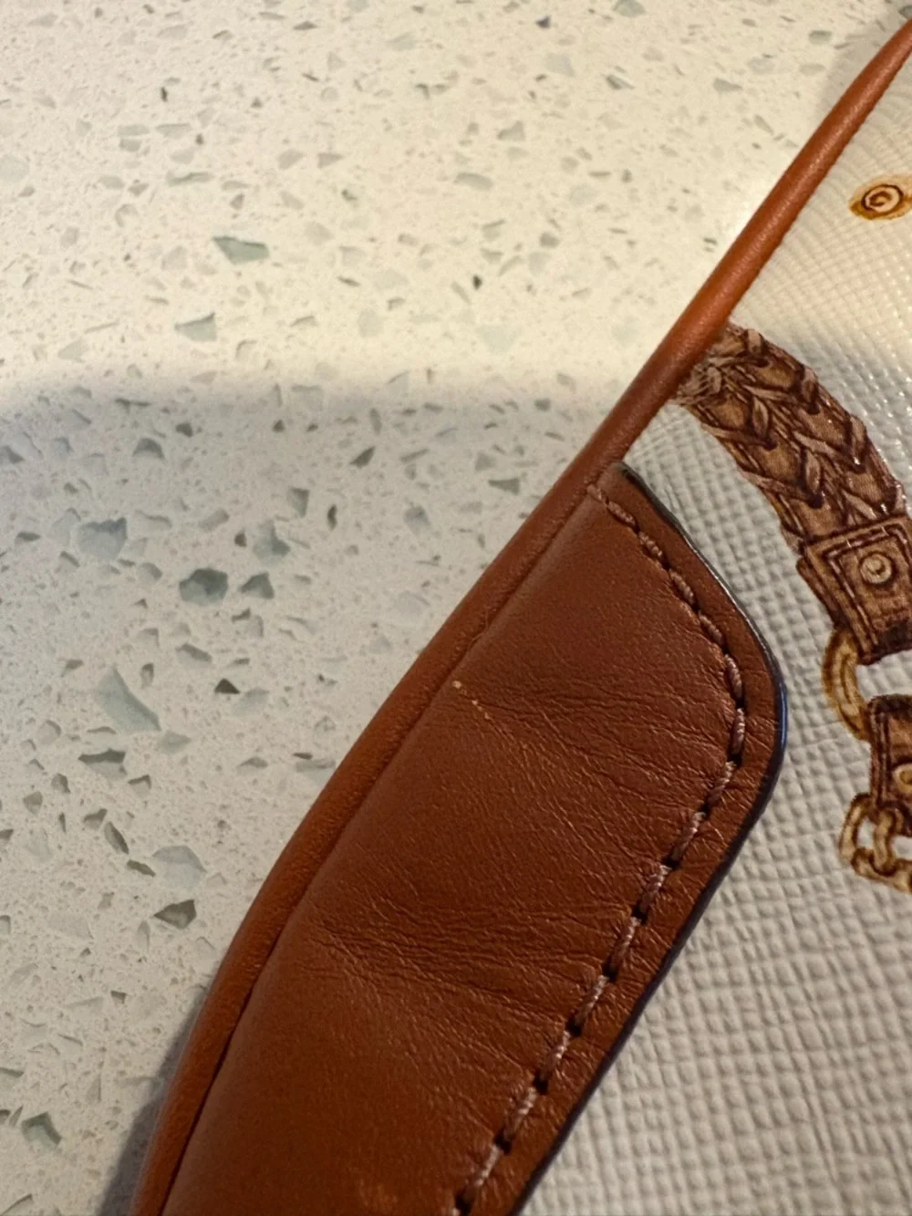 Ralph Lauren NWT Crossbody. Brown Leather Trim, Equestrian Print, Gold Hardware. - Picture 7 of 7